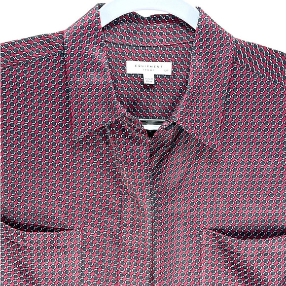 Equipment NEW Austine Shirt In Tawny Port Multi Long Sleeve Print Top S‎ - Picture 6 of 12
